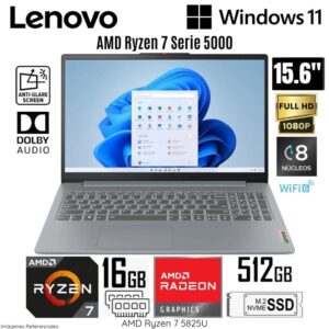 LAPTOP LENOVO IDEAPAD SLIM 3 15ABR8 AMD RYZEN 7 5825U 16GB RAM 512GB SSD 15.6' FHD