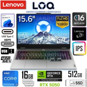 Lenovo LOQ 15IRX10 Intel Core i7-13700HX 16GB RAM 512GB SSD 15.6" GeForce RTX 5050